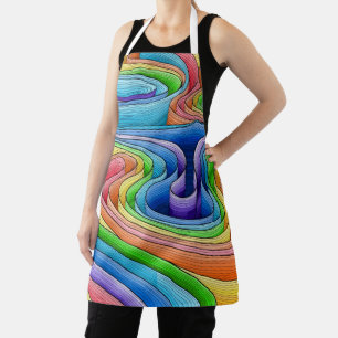 Regenboog spiraalpatroon schort