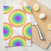 Regenboog Spiraalpatroon Theedoek (Quarter Fold)