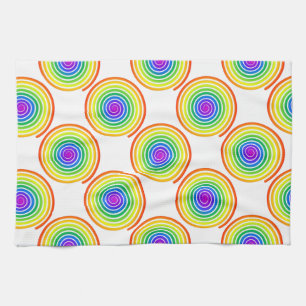 Regenboog Spiraalpatroon Theedoek