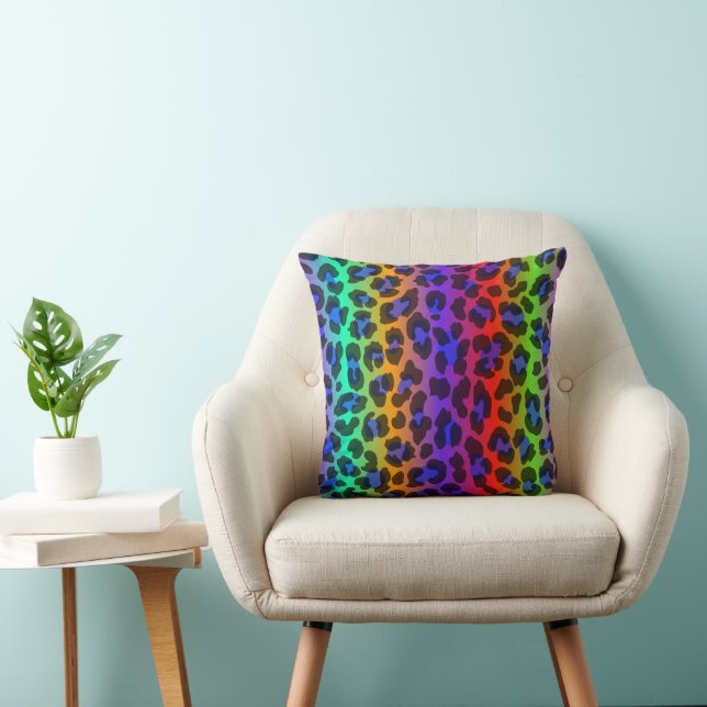Regenboog Splash 16x16 Kussen (Stoel)