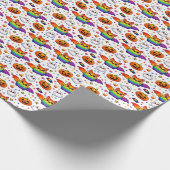 🌈🦇 Regenboog Spookfeest Cadeaupapier (Hoek)