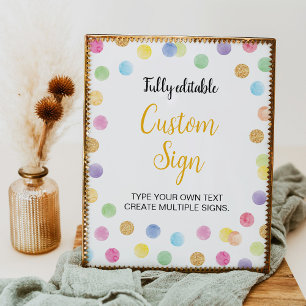 Regenboog Spot Party 1e verjaardag aangepaste teke Poster