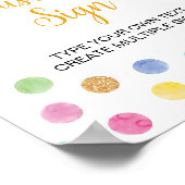 Regenboog Spot Party 1e verjaardag aangepaste teke Poster (Hoek)