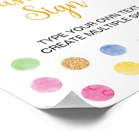 Regenboog Spot Party 1e verjaardag aangepaste teke Poster (Hoek)