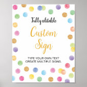 Regenboog Spot Party 1e verjaardag aangepaste teke Poster (Voorkant)