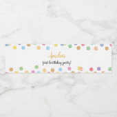 Regenboog Spot Waterfles Label Verjaardagsfeestje Waterfles Etiket (Enkel label)