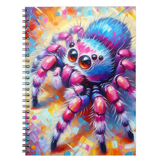 Regenboog Sprankel Spinnen Notebook Notitieboek (Voorkant)