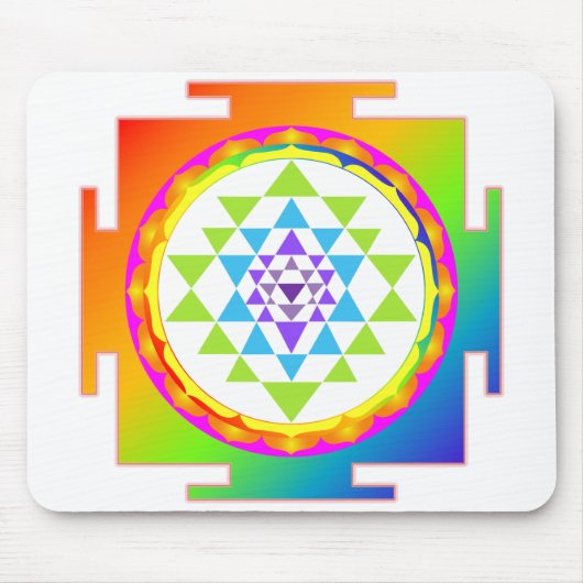 Regenboog Sri Yantra Muismat (Voorkant)