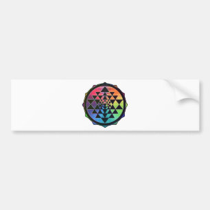 Regenboog Sri Yantra voor welvaart & liefde Bumpersticker