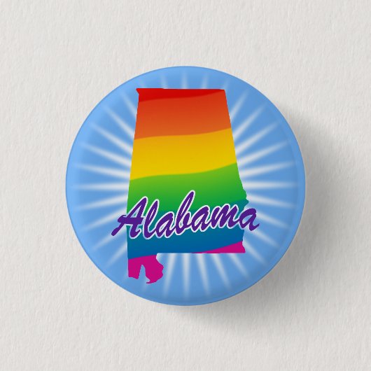 Regenboog Staat Alabama Ronde Button 3,2 Cm (Voorkant)