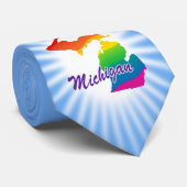 Regenboog Staat Michigan Stropdas (Opgerold)