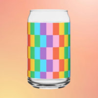 Regenboog Stappen Blokken Patroon Kan Glas