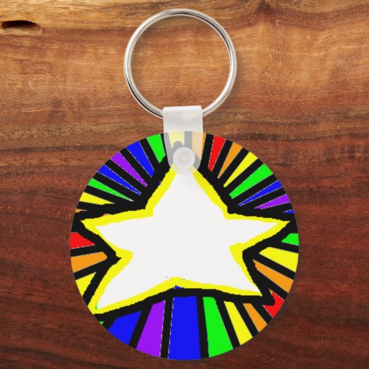 regenboog Star Sleutelhanger (Voorkant)