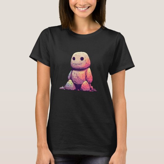 Regenboog Steen Golem Schattig Fantasie Pastelkleu T-shirt (Voorkant)