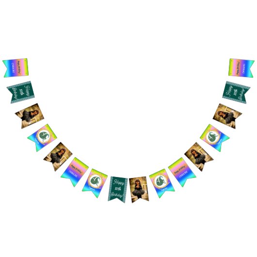 Regenboog Steenbok Glitter Verjaardagsfeest Vlaggetjes (Alle)