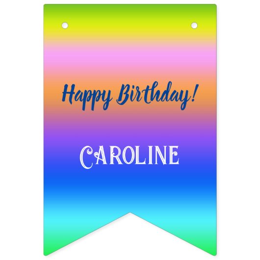 Regenboog Steenbok Glitter Verjaardagsfeest Vlaggetjes (Eerste vlag)