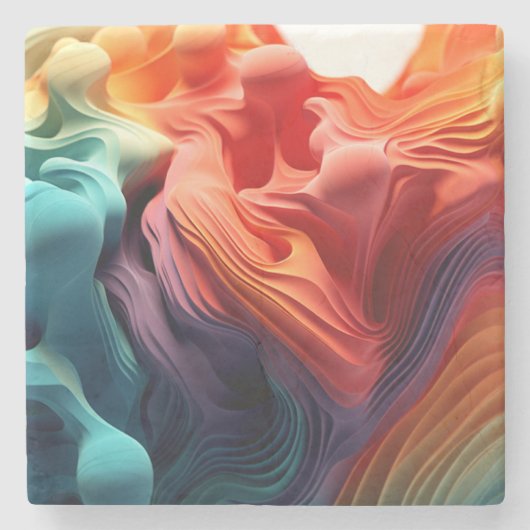 Regenboog Stenen Onderzetter (Voorkant)