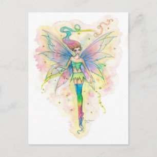 Regenboog Ster Fee Fantasie Kunst Ansichtkaart Briefkaart