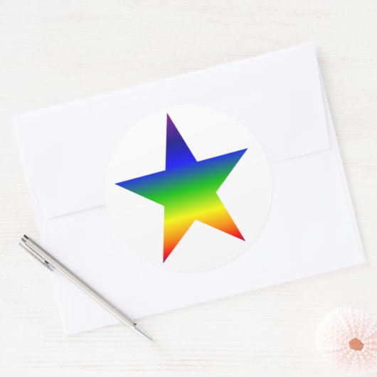 Regenboog ster stickers blad (Envelop)