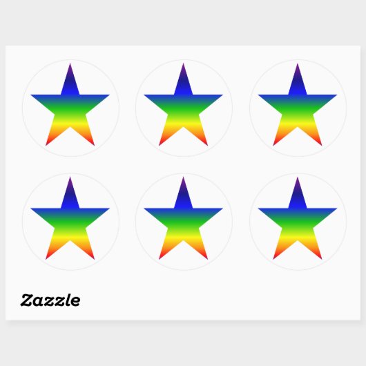 Regenboog ster stickers blad (Vel)