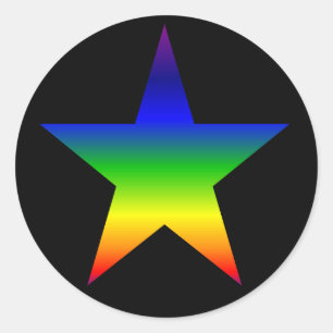 Regenboog ster stickers blad zwarte achtergrond