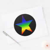 Regenboog ster stickers blad zwarte achtergrond (Envelop)