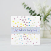 Regenboog Sterren Baby Jongen Geboorteaankondiging Aankondiging (Staand voorkant)