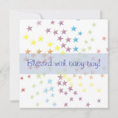 Regenboog Sterren Baby Jongen Geboorteaankondiging Aankondiging (Voorkant)