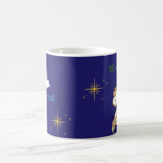 Regenboog, sterren en magische Mok van eenhoorn (Center)