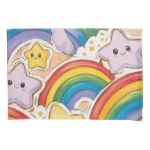 Regenboog, sterren en mooie glimlach