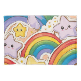 Regenboog, sterren en mooie glimlach kussensloop