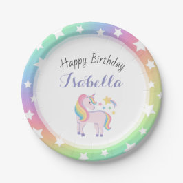 Regenboog Sterren & Magische Eenhoorn Gefeliciteer Papieren Bordje