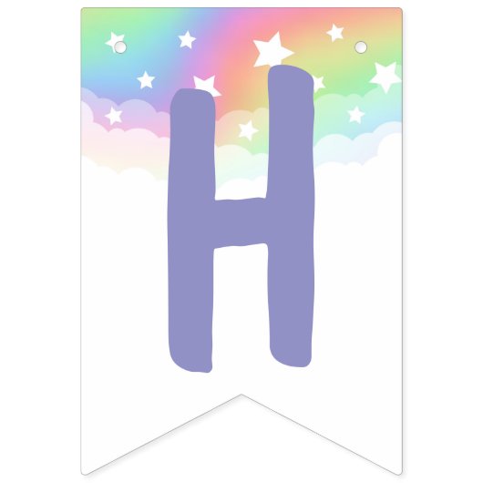 Regenboog sterren & magische eenhoorn Gelukkige Ve Vlaggetjes (Tweede vlag)