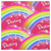 Regenboog sterren rood aangepaste naam herhalen pa stof (Swatch)