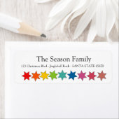 Regenboog sterren vakantie label (Insitu)