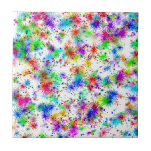 Regenboog stervormen tegeltje (Voorkant)