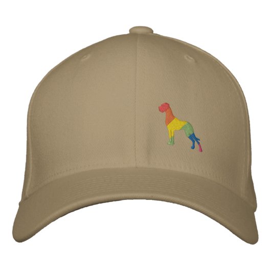 Regenboog Stick Hond Geborduurde Pet (Voorkant)