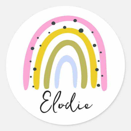 Regenboog sticker met gepersonaliseerde naam Aange (Voorkant)