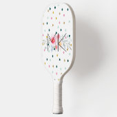 Regenboog Stip Nep Goud Pioen Monogram Pickleball Paddle (Links)