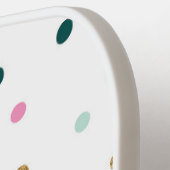 Regenboog Stip Nep Goud Pioen Monogram Pickleball Paddle (Links Detail)