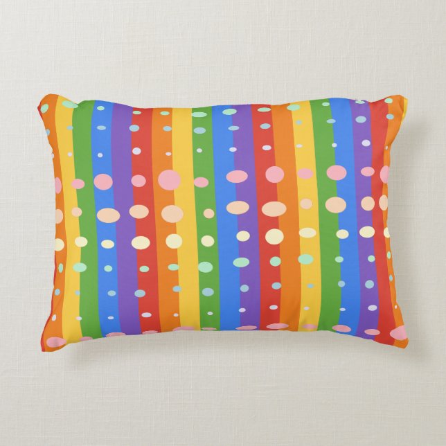 REGENBOOG STIP STREPEN ACCENT KUSSEN (Voorkant)