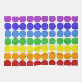 Regenboog stippen cirkels kleurrijk op wit theedoek
