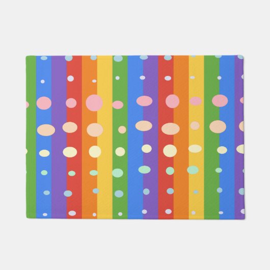 REGENBOOG STIPPEN DEURMAT (Voorkant)