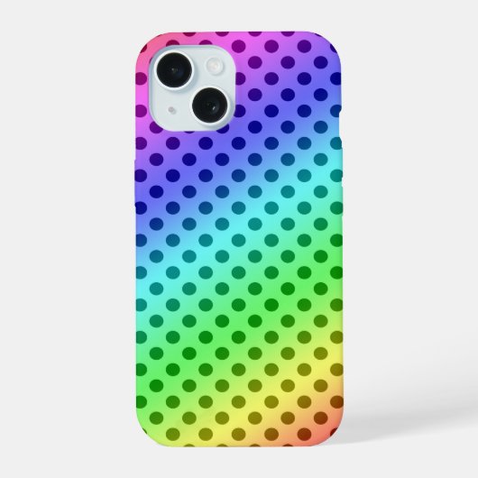 Regenboog Stippen iPhone 15 Hoesje (Achterkant)
