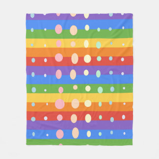 REGENBOOG STIPPEN STREPEN FLEECE DEKEN