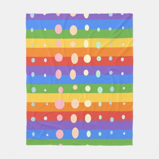 REGENBOOG STIPPEN STREPEN FLEECE DEKEN (Voorkant)