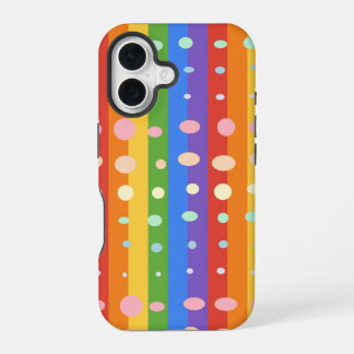 REGENBOOG STIPPEN STREPEN iPhone 16 HOESJE