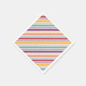 Regenboog Stippen & Stripes Meisje Verjaardag Servet (Hoek)