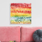 Regenboog stippen Waterverf muurkunst Canvas Afdruk (Insitu (Woonkamer))