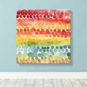 Regenboog stippen Waterverf muurkunst Canvas Afdruk (Insitu (Houten vloer))